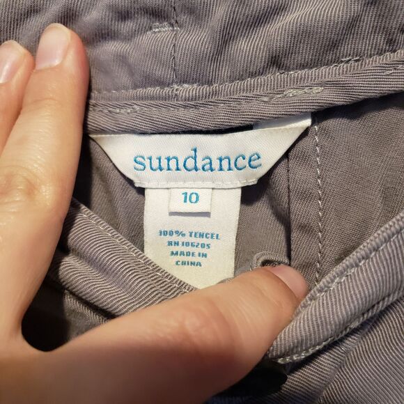 Sundance 100% Tencel Dark Gray Slanted Zip Fly Slacks Pants Size 10 - Picture 5 of 10